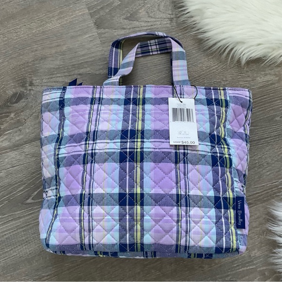 VERA BRADLEY Amethyst Plaid Lunch Tote - Picture 2 of 7